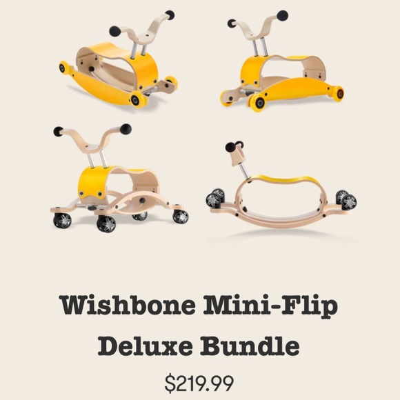 Wishbone Mini-Flip deluxe bundle; converts 3 different ways grows with child - Picture 1 of 9